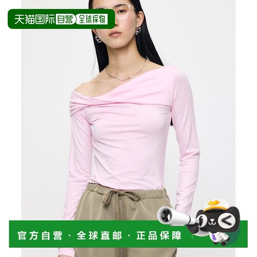 日本直邮ASYMMETRY 扭结领上衣长袖女装