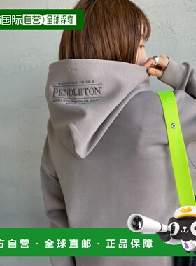 1h可退 日本直邮PENDLETON男女同款宽版落肩抽绳连帽衫 胸前刺绣l