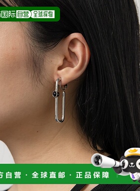 1h可退 日本直邮KBF 女士椭圆形耳环 不对称设计 黑色环氧树脂 KB