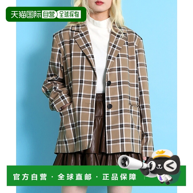 1h可退 日本直邮PUNYUS 男女同款格纹宽松西装外套 PN25SS018