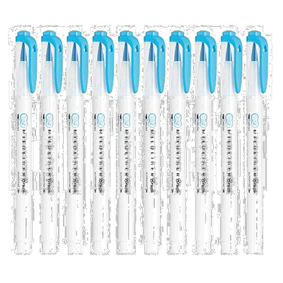 日本直邮Zebra斑马 荧光笔MILDLINER brush淡青色10支B-WFT8-