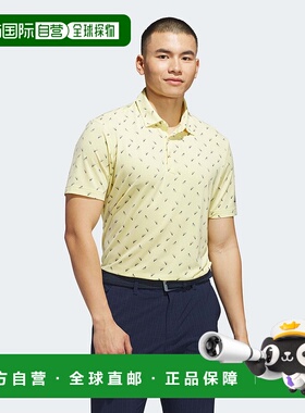 1h可退 日本直邮adidas 男士网眼印花短袖高尔夫POLO衫 KUH65