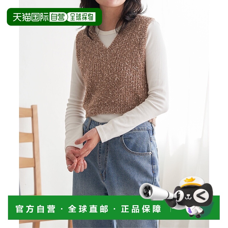 1h可退 日本直邮VENCE EXCHANGE 女士亮丝短款针织背心 29210046