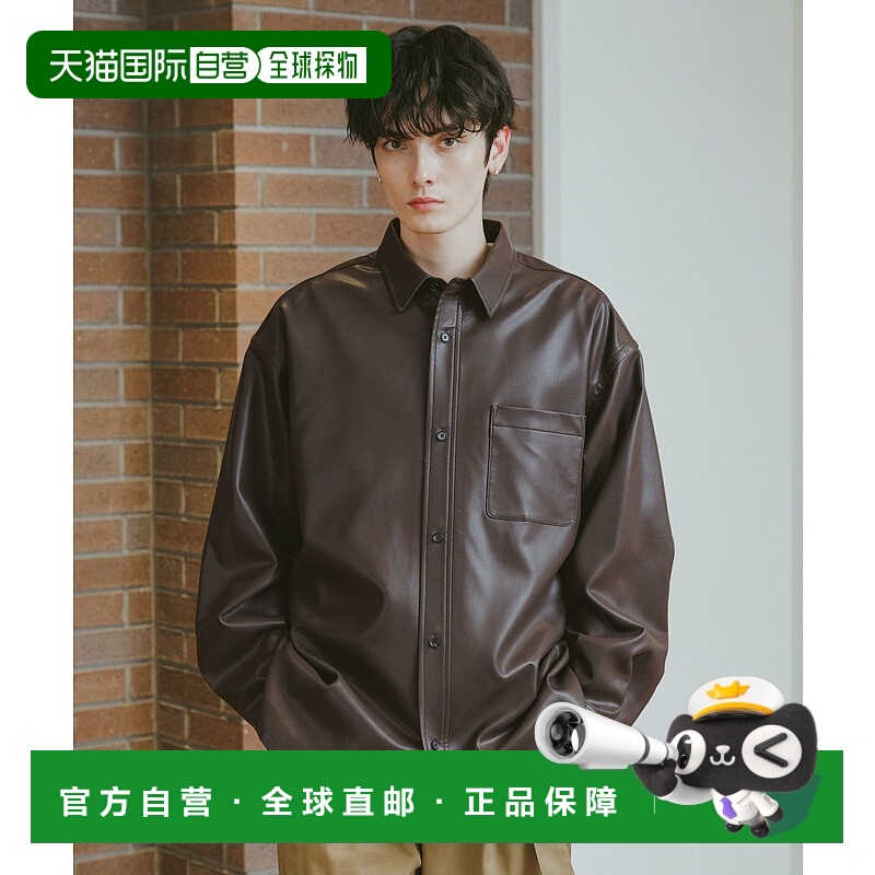 1h可退 日本直邮RAGEBLUE男装宽松仿皮长版衬衫外套 496867