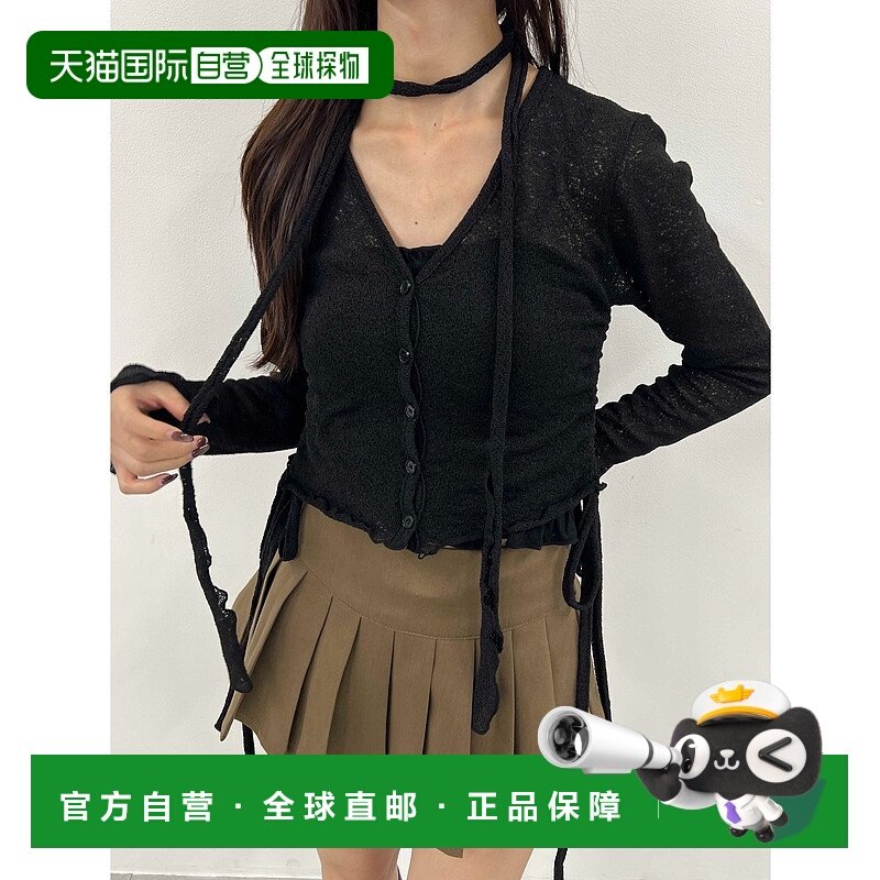 1h可退 日本直邮PHILLY 女装 透层设计 针织开衫 附颈带 两件套 P