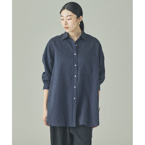 日本直邮Curensology 女装 光泽条纹衬衫 729186【付后1h可退】