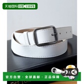 日本直邮florge 腰 银色 哑光银色扣皮革宽腰带 FL8218EW010557