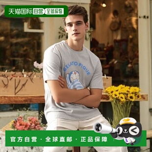 男士 1h可退 哆啦A梦 pique 点缀T恤 日本直邮gelato