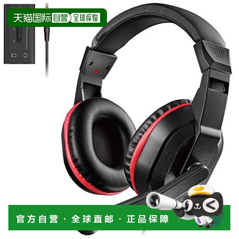 【日本直邮】宜丽客电竞头戴耳麦黑色语音数码调音手游通用HS-GM3