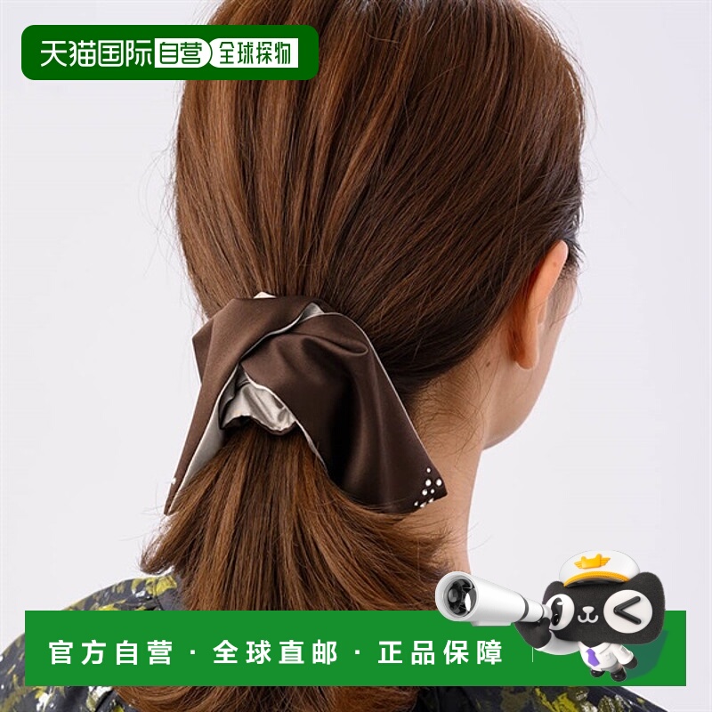 【日本直邮】Complex Biz扭节施华洛世奇水钻发圈 咖啡蝴蝶结真丝