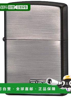 【日本直邮】ZIPPO之宝打火机银灰色哑光拉丝加工LOGO贴片202M-Z