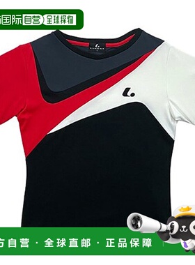 日本直邮LUCENT 网球羽毛球女子比赛衬衫 无领 XLH2549 黑色 短袖