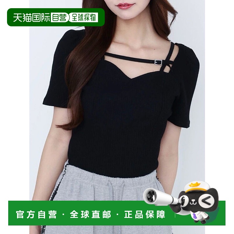 1h可退 日本直邮EATME 女装 心形领口 半袖针织上衣 342542703001