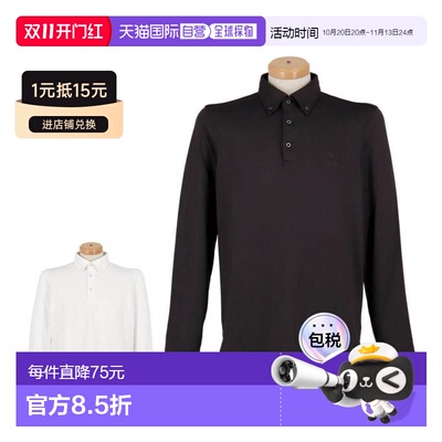 日本直邮PING高尔夫 男士 微抓绒 长袖 纽扣领 Polo衫 621-42619