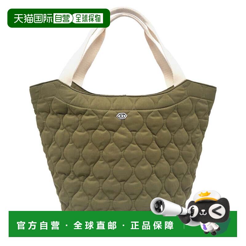 日本直邮ROOTOTE 女士托特包 A4圆形军事绗缝轻盈带侧宽圆底纯色图片