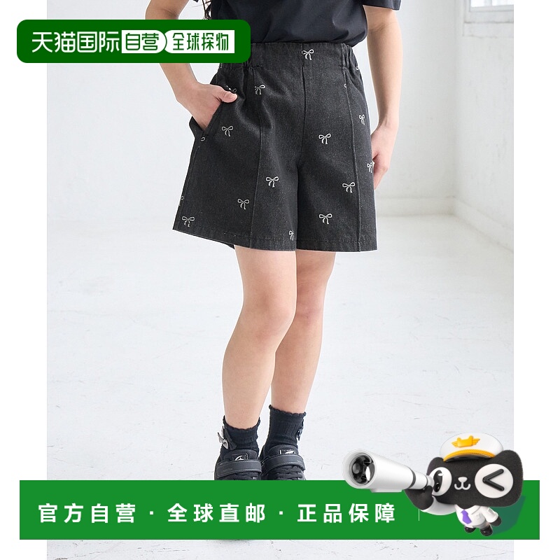 1h可退 日本直邮ROPE' PICNIC 若佩尼 儿童蝴蝶结图案牛仔直筒裤