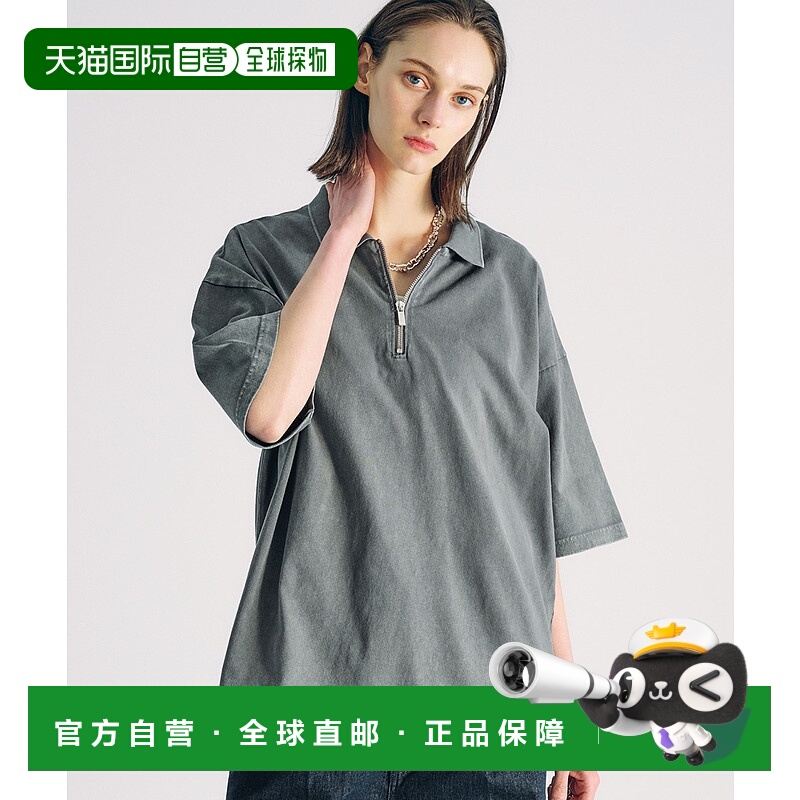 1h可退 日本直邮selle glant 男女同款半拉链雪粉效果Polo衫  450