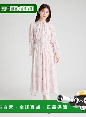 日本直邮CELFORD 花卉印花蝴蝶结领连衣裙