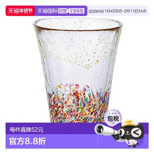 【日本直邮】ADERIA津轻玻璃杯花火金彩305ml日本制 F-71896