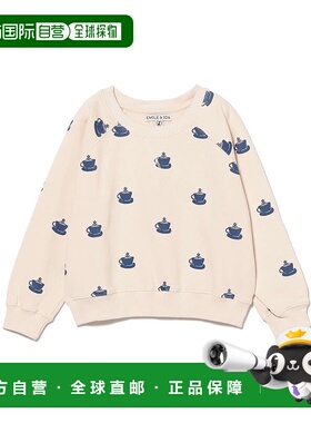 1h可退 日本直邮EMILE & IDA 儿童全棉Cup图案宽松卫衣 551303513
