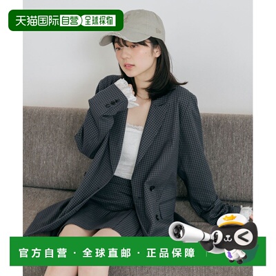 日本直邮Heather 女装 格纹中长款蕾丝袖西装外套 652969