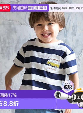 日本直邮Petit Main 男童短袖T恤婴幼儿短袖250826