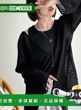 日本直邮Classical Elf 深U领后背带腰带网眼上衣 C04519EW013833