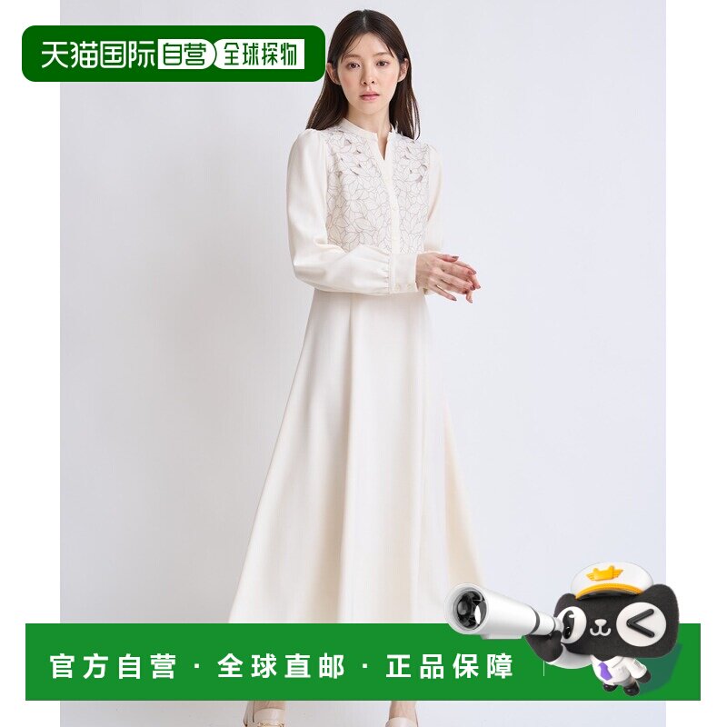 日本直邮Noela 女装 刺绣镂空设计 A字型连衣裙 半开襟 5623023