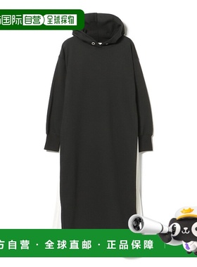 1h可退 日本直邮BEAMS HEART 女装 侧边褶皱 连帽 长袖连衣裙 432