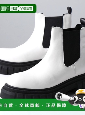 日本直邮QUSHELI 短靴 36620 女士皮革侧戈尔切尔西靴田径鞋底鞋