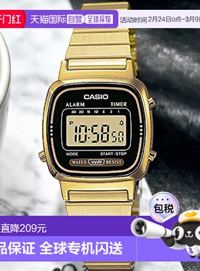 【日本直邮】CASIO卡西欧 女士时尚手表 金色 × 黑色 LA670WGA-1
