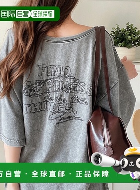 1h可退 日本直邮Classical Elf 女士刺绣复古前后2WAY宽领T恤 ce1