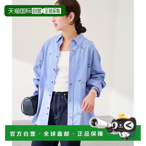 日本直邮JANE SMITH 女士纯棉常规领花卉刺绣衬衫 26050230000710