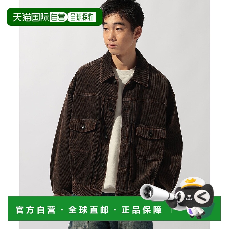 1h可退 日本直邮niko and... 男装 宽松短款灯芯绒夹克 做旧染色