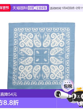 1h可退 日本直邮BEAMS PLUS 男士佩斯利印花十字纹纯棉方巾 38470