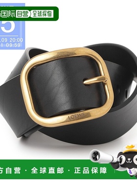 日本直邮LOEWE 腰带 黑色 女士 e619244xai 8654 圆形柔软 5CM 腰