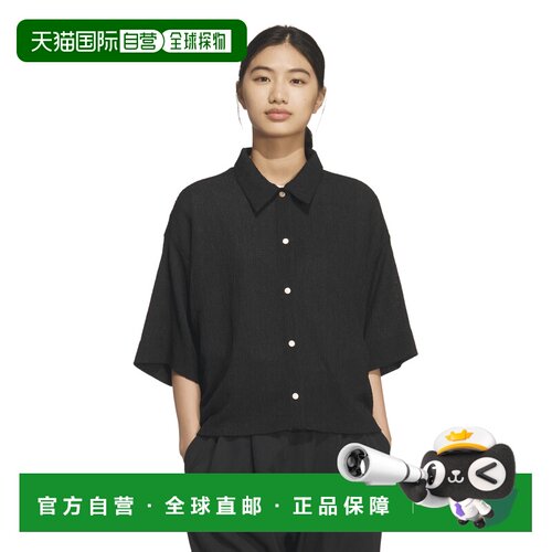 日本直邮adidas 女士 T 恤 SOFTLUX 半袖衬衫 KF8197 黑色短袖