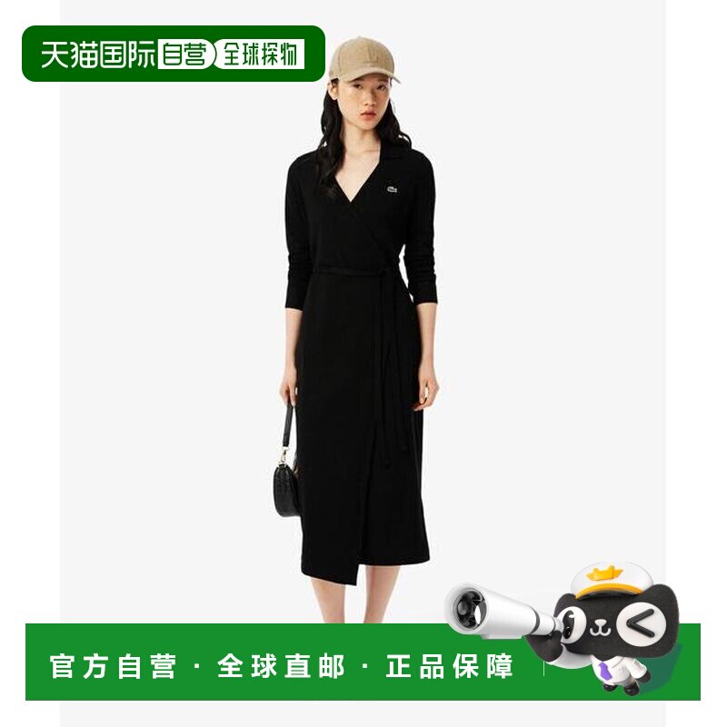 1h可退 日本直邮LACOSTE Polo衫系带裹身连衣裙弹力修身长裙图片