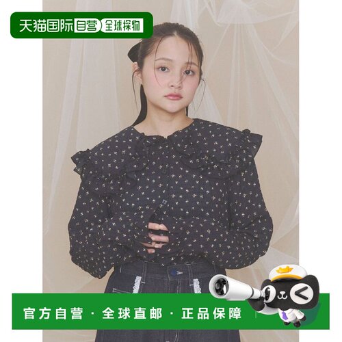 日本直邮merry jenny 女装 轻盈荷叶边透视衬衫 282640400401