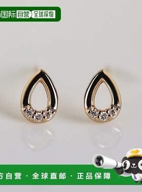 1h可退 日本直邮cui-cui 女装 钻石水滴造型耳钉 K10YG 779944