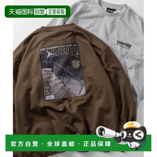 1h可退 日本直邮THRASHER 男女同款 杂志印花 舒适连帽卫衣 半拉