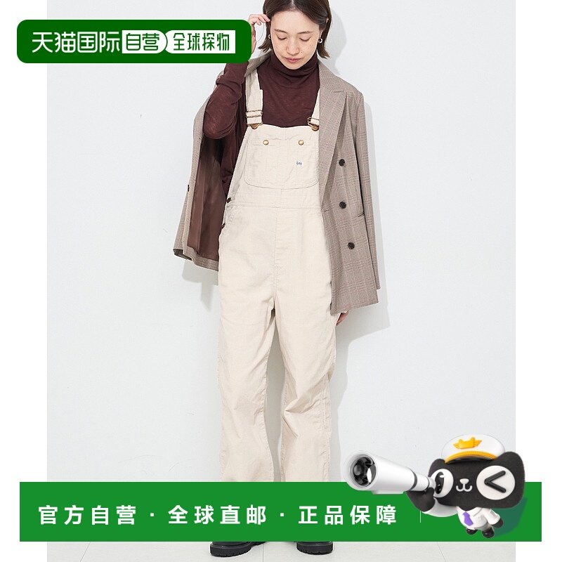 1h可退 日本直邮Lee 女士 SLOBE别注 灯芯绒背带裤 宽松直筒设计