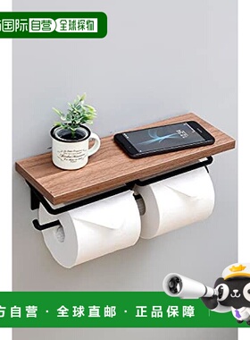 【日本直邮】Yamazen山善 厕纸架 宽32×厚11×高9cm RPH-W(DBR3/