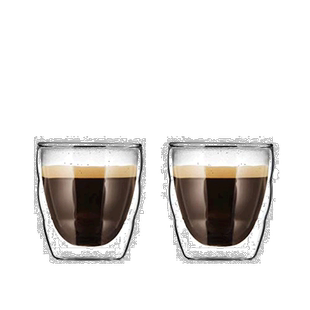 【日本直邮】BODUM波顿双层玻璃杯PILATUS系列80ml*2只装11477-10