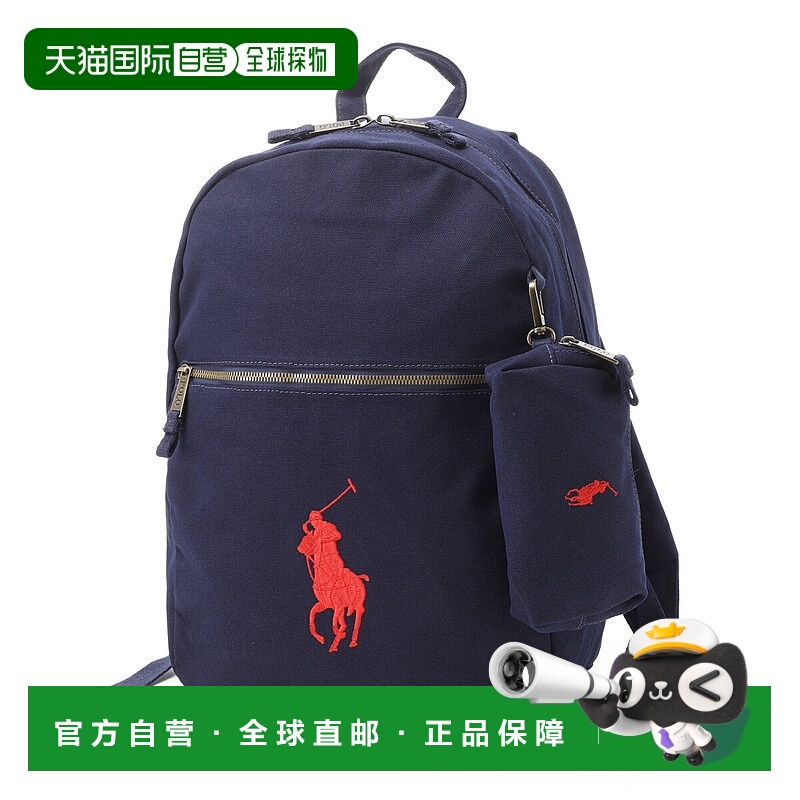 日本直邮Polo Ralph Lauren帆布书包蓝色儿童款男女童通用尺码9ar