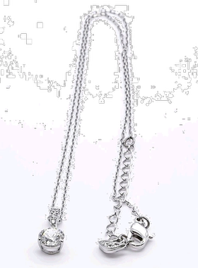 日本直邮SWAROVSKI 项链女式单石单石吊坠银色透明5472635