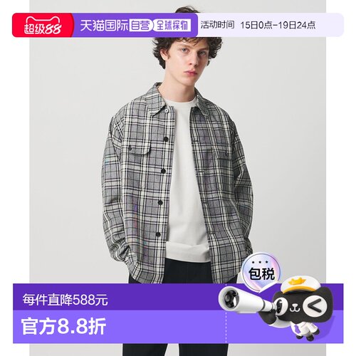 日本直邮UNITED ARROWS 男装 格伦格纹尼普质感工装衬衫 11151390