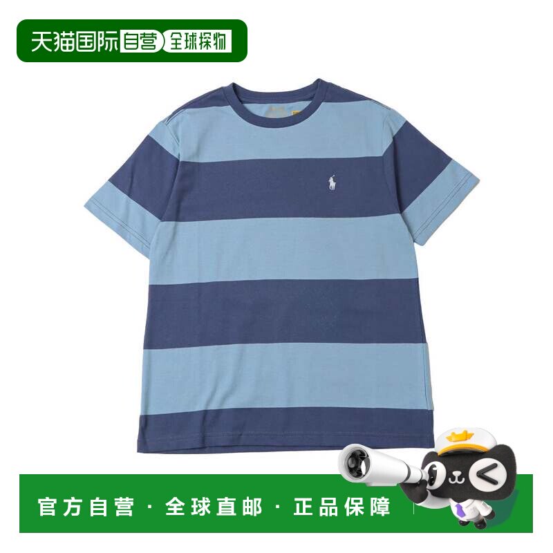 日本直邮Ralph Lauren 男童T恤 蓝蓝短袖条纹