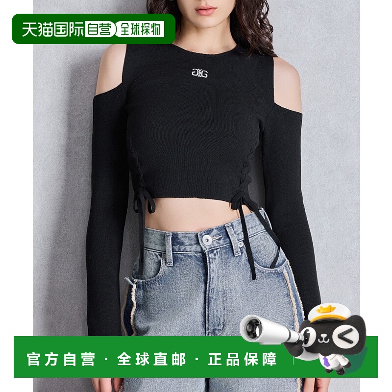 1h可退 日本直邮Symmetry GYDA 女装短款Y2K风针织上衣 前襟蕾丝