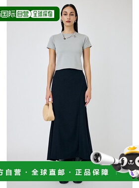 日本直邮MOUSSY 长款半身裙 [MO1164EW033203] 黑色长裙A字裙裙子